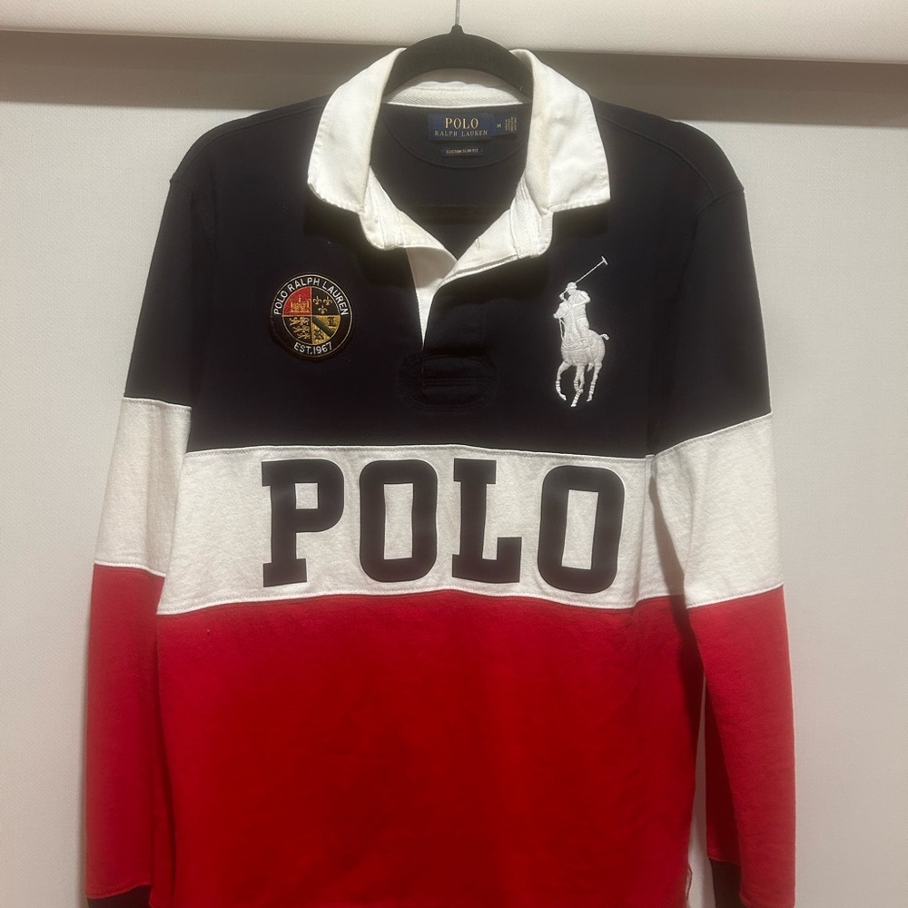 Polo by Ralph Lauren Black, White & Red Rugby Shirt